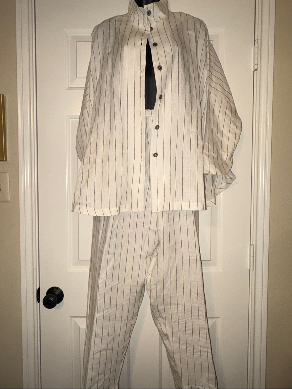 Pinstripe 100% linen Set